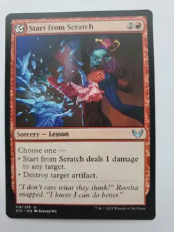 MTG Magic The Gathering Card Start from Scratch Sorcery Lesson Red Strixhaven - Image 1