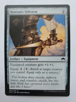 MTG Magic The Gathering Card Veteran's Sidearm Artifact Equipment Magic Origins - Image 1