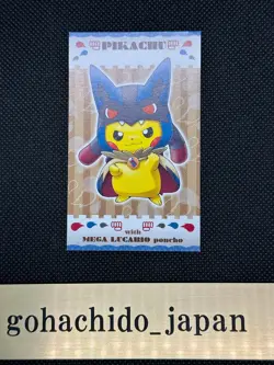 Poncho Pikachu Mega Lucario  Pokemon XY Promo Limited Business Card 2015 Japan 2 - Image 1
