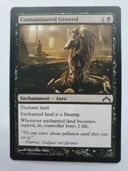 MTG Magic The Gathering Card Contaminated Ground Enchantment Aura Black Gatecras - Image 1