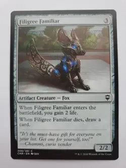MTG Magic The Gathering Card Filigree Familiar Artifact Creature Fox Commander L - Image 1