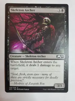 MTG Magic The Gathering Card Skeleton Archer Creature Skeleton Archer Black M21 - Image 1