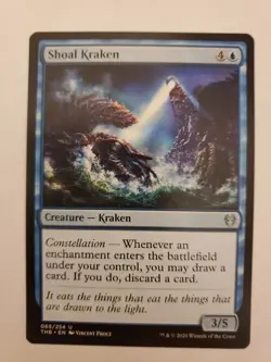 MTG Magic The Gathering Card Shoal Kraken Creature Kraken Blue Theros Beyond Dea - Image 1