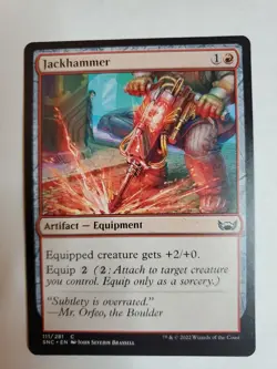 MTG Magic The Gathering Card Jackhammer Artifact Equipment Red Streets Of New C - Image 1