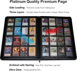 16 Pocket Card Binder, Fits 1344 Trading Cards Side Loading Ringless Card Album - Image 3