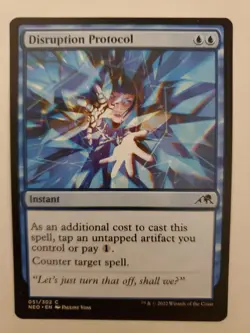 MTG Magic The Gathering Card Disruption Protocol Instant Blue Kamigawa Neon Dyna - Image 1
