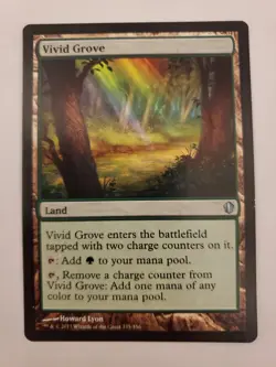 MTG Magic The Gathering Card Vivid Grove Land Commander 2013 - Image 1