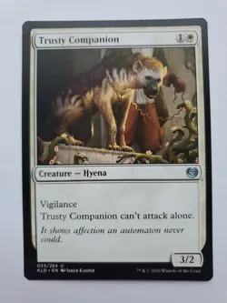 MTG Magic The Gathering Card Trusty Companion Creature Hyena White Kaladesh 2016 - Image 1