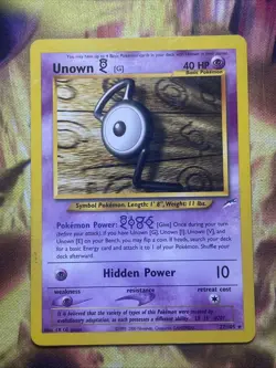 Unown G 27/105 Rare Neo Destiny Pokemon Card - Image 1