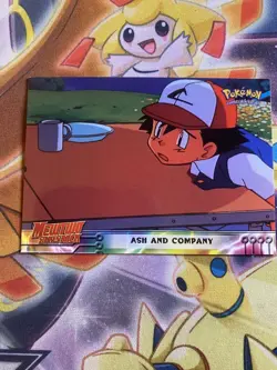 Pokemon TOPPS Mewtwo Strikes Back Movie Non Holo Ash And Company #9 NM - Image 1