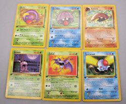 First Edition Fossil Set Pokemon Card Wotc LP lot of 6 Tentacool Grimer Ekans - Image 10