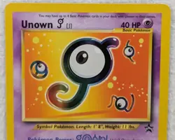 2001 Unown [J] #38 Black Star Promo Regular Pokemon Card - Image 3