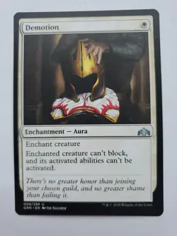 MTG Magic The Gathering Card Demotion Enchantment Aura White Guilds Of Ravnica - Image 1