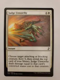 MTG Magic The Gathering Card Judge Unworthy Instant White Time Spiral Remastered - Image 1
