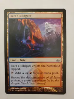 MTG Magic The Gathering Card Izzet Guildgate Land Gate Dragon's Maze 2014 - Image 1