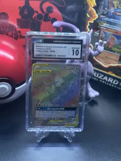 CGC 10 Moltres & Zapdos & Articuno GX Hidden Fates 69/68 Rainbow Holo Pokemon - Image 3