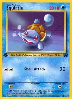 Pokemon TCG Team Rocket #68/82 Squirtle 1st Edition - Image 1