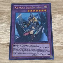 Yu-Gi-Oh! First Edition Secret Rare Dark Magician Girl the Dragon Knight LP - Image 1
