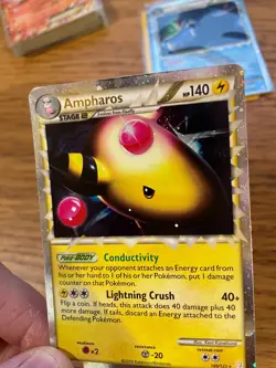 NM! Ampharos Prime (105/123) Heartgold & Soulsilver Base Holo Pokemon Card! - Image 4
