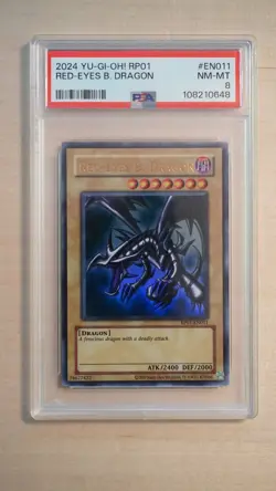 2024 Yu-Gi-Oh! Red-Eyes B. Dragon, RP01-EN011, Retro Pack, PSA 8 - Image 1