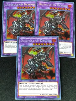 YUGIOH DESTRUCTION DRAGON LCKC-EN108 1ST SECRET X3 (NM) - Image 1