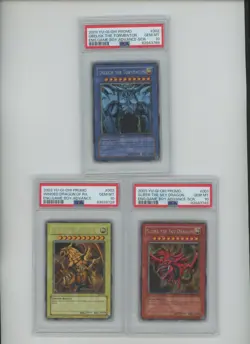 Lot (3) 2003 Yu-Gi-Oh! Promo Eng. Game Boy Advance #001-003 Obslk Dragon PSA 10 - Image 1