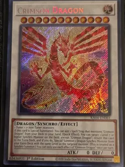 Yugioh - Crimson Dragon RA04-EN061 1st Edition Secret Rare NM - Image 2