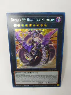 YU-GI-OH! Number 92: Heart-eartH Dragon BLMR-EN077. 1st Edition Secret Rare Card - Image 1