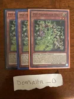 3x Yugioh PSY-Framegear Delta OP25-EN005 Super Rare NM/VLP Playset - Image 1