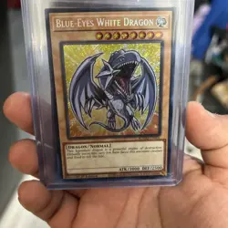 Yugioh Blue-Eyes White Dragon Chibi Artwork BLMM-EN001 Secret Rare NM - Image 1