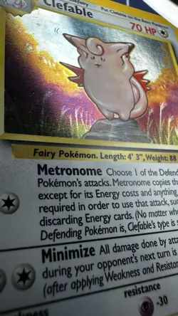 Pokemon TCG Clefable Card 1/64 Jungle Set Non-Holo Rare, Unlimited, WOTC - Image 3