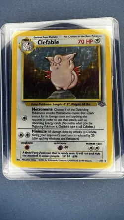 Pokemon TCG Clefable Card 1/64 Jungle Set Non-Holo Rare, Unlimited, WOTC - Image 4