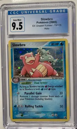 2005 EX Unseen Forces 13/115 Slowbro Holo Rare Pokemon TCG Card CGC 9.5 Gem Mint - Image 1