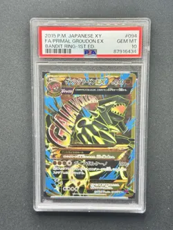 Pokemon Primal Groudon EX Bandit Ring 1st Edition Japanese Full Art #094 PSA 10 - Image 1