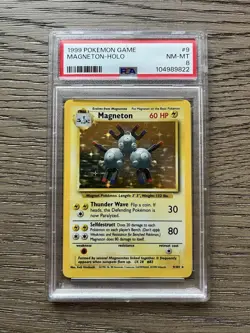 1999 POKEMON BASE SET UNLIMITED #9 MAGNETON-HOLO PSA 8 - Image 1