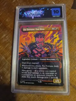 FAR FORTUNE, END BOSS Aetherdrift Borderless Foil Rare Gem Mint MTG [Nos] - Image 1