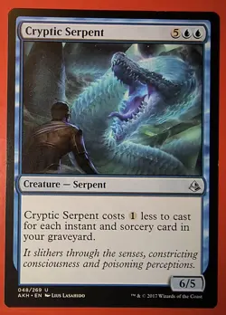 Cryptic Serpent #48/268 (NM) Amonkhet, AKH. Magic MTG Uncommon, Regular Finish  - Image 1