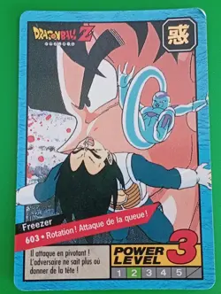 Power Level Card DRAGON BALL Z DBZ Trading Cards FR 1996 Vintage No. 603 - Image 1