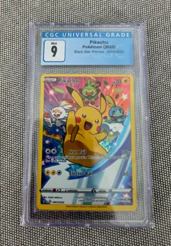Pokemon TCG: PIKACHU - 2020 SWSH020 Sword & Shield, Black Star Promo, CGC 9 MINT - Image 1