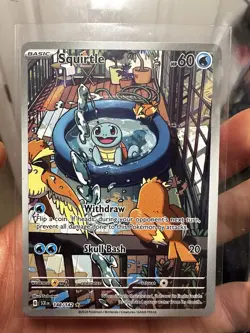 Squirtle IR Stellar Crown Pokemon TCG 148/142 Holo Illustration Rare Pack Fresh - Image 1