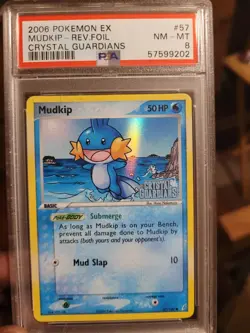 Pokemon Mudkip EX Crystal Guardians Reverse Holo #57 PSA 8 Mint - Image 1