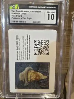Pikachu with Grey Felt Hat & Van Gogh Museum Insert Card CGC 10s - Image 3
