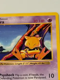 1st Edition Shadowless Abra Pokemon Card 1999 WOTC 43/102 - Image 2