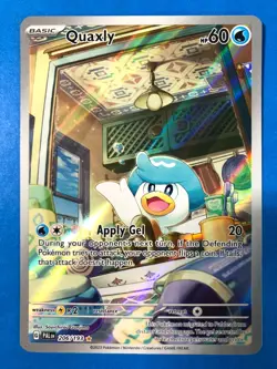 Pokemon Card - Quaxly Sv02: Paldea Evolved Set 206/193 Illustration Rare - Image 1