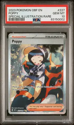 2023 TCG Pokemon Obsidian Flames | Poppy Illustration Rare #227 | PSA 10 GEM MT - Image 1
