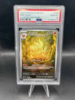  NINETALES PSA 10 2023 POKEMON OBF EN-OBSIDIAN FLAMES ILLUSTRATION RARE #199 - Image 1