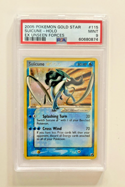 Pokemon Card Suicune Holo Gold Star 115/115 EX Unseen Forces ENG English PSA 9 - Image 3