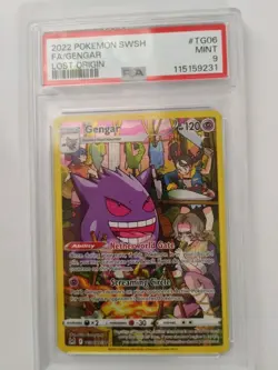 Pokémon Gengar TCG TG06/TG30 Lost Origin Card PSA 9 Mint - Image 1