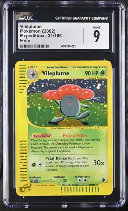 CGC 9 MINT Vileplume 2002 Expedition 31/165 Holo Pokemon Card psa - Image 1