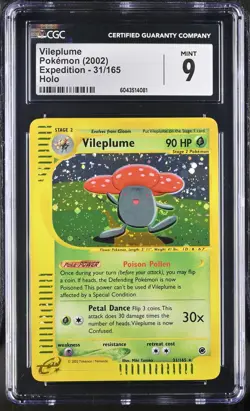CGC 9 MINT Vileplume 2002 Expedition 31/165 Holo Pokemon Card psa - Image 3